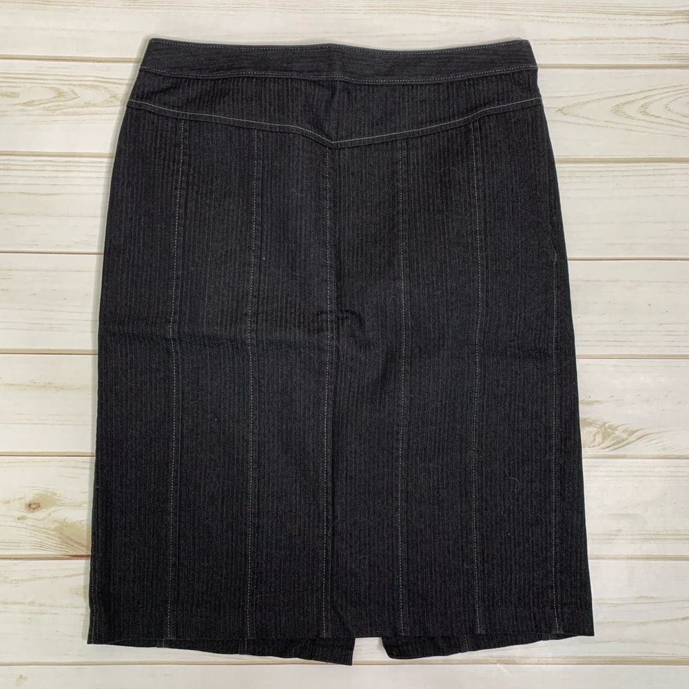 Black pencil skirt lace up by Ann Taylor LOFT